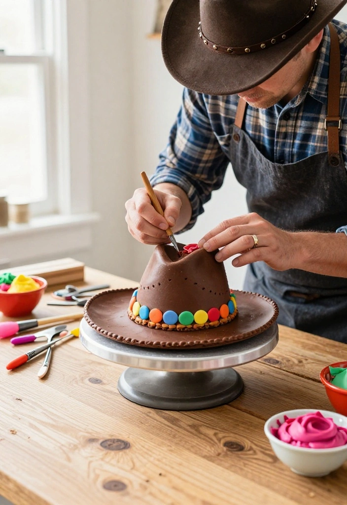 14 Rodeo Cake Ideas With Decorations That Stay Upright - 1. Classic Cowboy Hat Cake 1