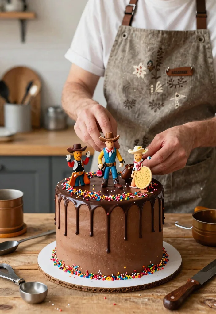 14 Rodeo Cake Ideas With Decorations That Stay Upright - 10. Chocolate Drip Rodeo Cake 1