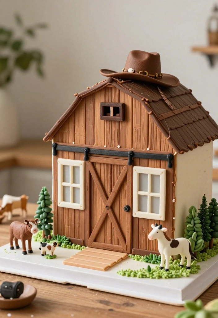 14 Rodeo Cake Ideas With Decorations That Stay Upright - 12. Fondant Barn Doors Cake 1
