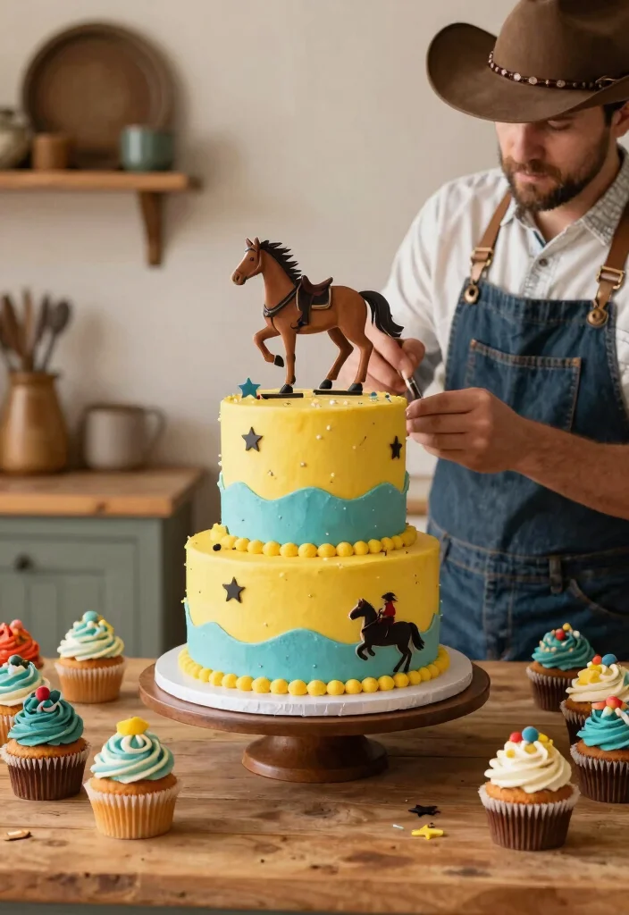 14 Rodeo Cake Ideas With Decorations That Stay Upright - 13. Celebration Cake with Rodeo Accents 1