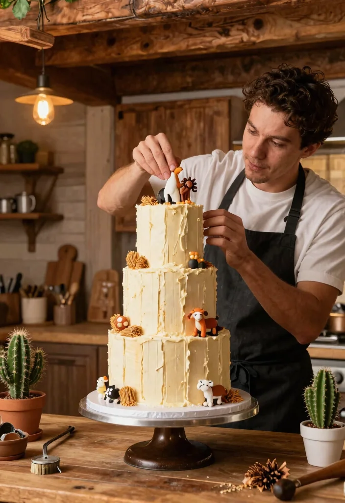 14 Rodeo Cake Ideas With Decorations That Stay Upright - 2. Rustic Barn Cake 1
