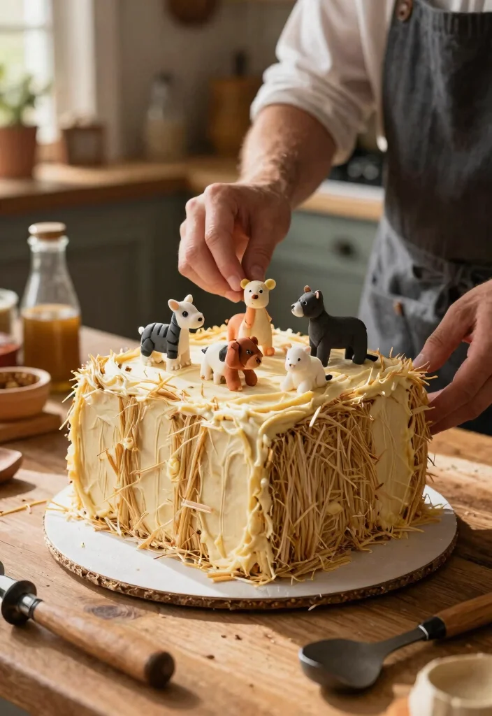 14 Rodeo Cake Ideas With Decorations That Stay Upright - 7. Hay Bale Cake 1