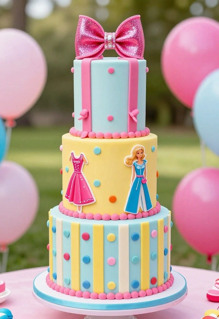 15 Barbie Birthday Party Cake Ideas Without Needing a Doll Pan - 4. Barbie Fashionista Cake 1