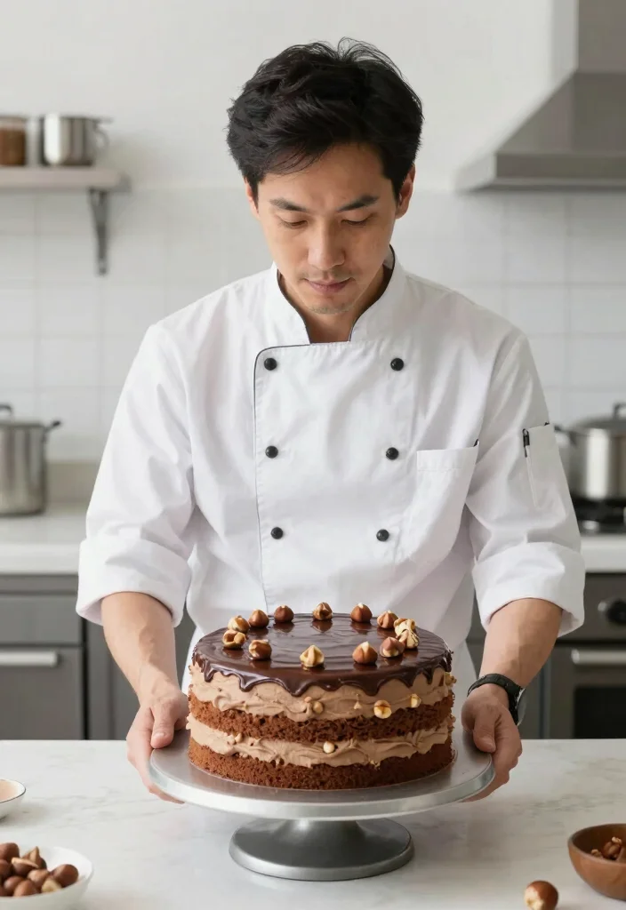 15 Bento Cake Design Ideas for Men Ready in 30 Minutes - 11. Mocha Hazelnut Layered Cake 1
