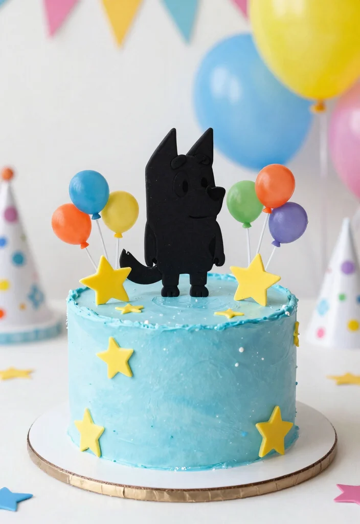 15 Bluey Birthday Cake Ideas for Boys With Character Features Without Piping Skills - 10. Bluey Silhouette Cake 1
