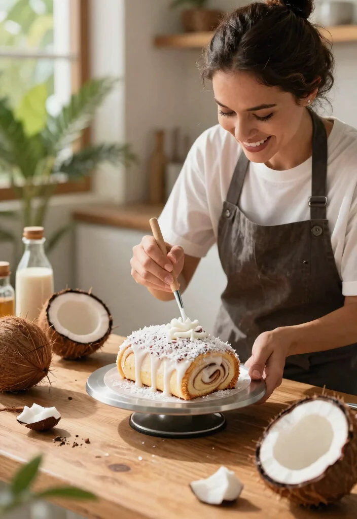 15 Cinnamon Roll Birthday Cake Recipes That Don't Dry Out - 10. Coconut Cinnamon Roll Cake 1