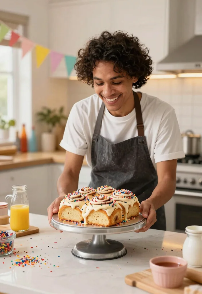 15 Cinnamon Roll Birthday Cake Recipes That Don't Dry Out - 15. Funfetti Cinnamon Roll Cake 1