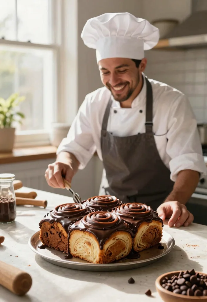 15 Cinnamon Roll Birthday Cake Recipes That Don't Dry Out - 2. Chocolate Cinnamon Roll Cake 1