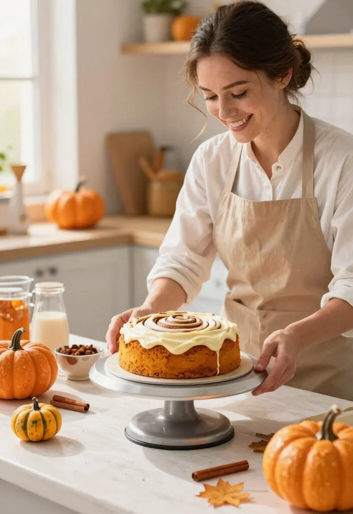 15 Cinnamon Roll Birthday Cake Recipes That Don't Dry Out - 3. Pumpkin Spice Cinnamon Roll Cake 1