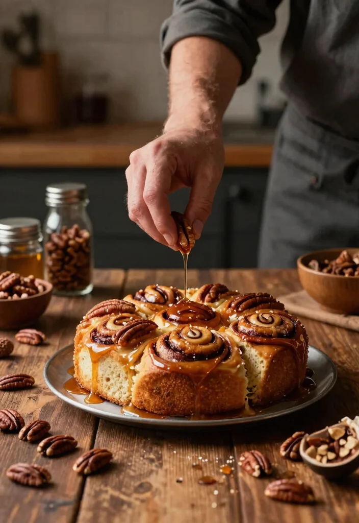 15 Cinnamon Roll Birthday Cake Recipes That Don't Dry Out - 8. Maple Pecan Cinnamon Roll Cake 1