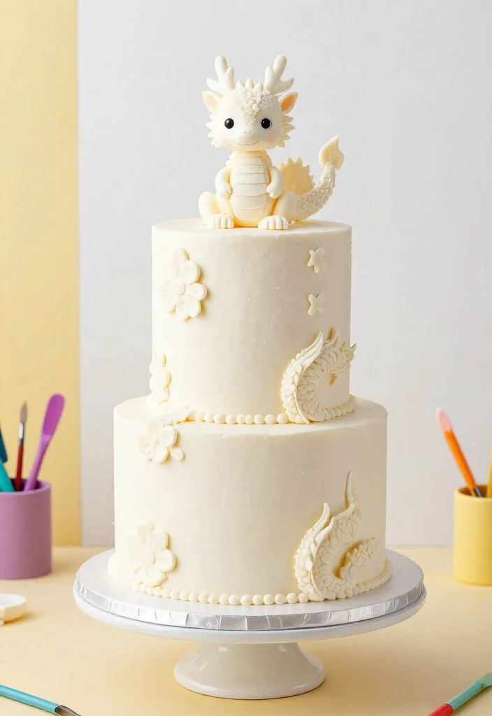 15 Dragon Cake Ideas That Keep Their Structure - 6. Elegant Dragon Wedding Cake 1