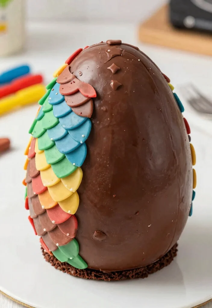 15 Dragon Cake Ideas That Keep Their Structure - 7. Chocolate Dragon Egg Cake 1