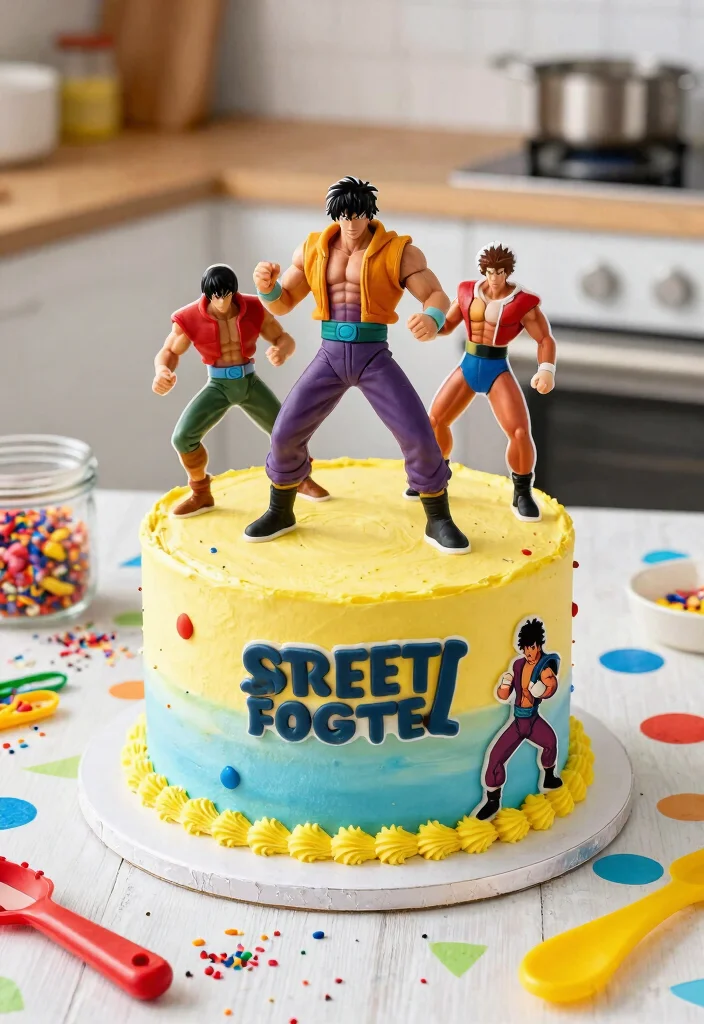 15 Gaming Theme Cake Ideas He'll Recognize Instantly - 13. Street Fighter Cake 1