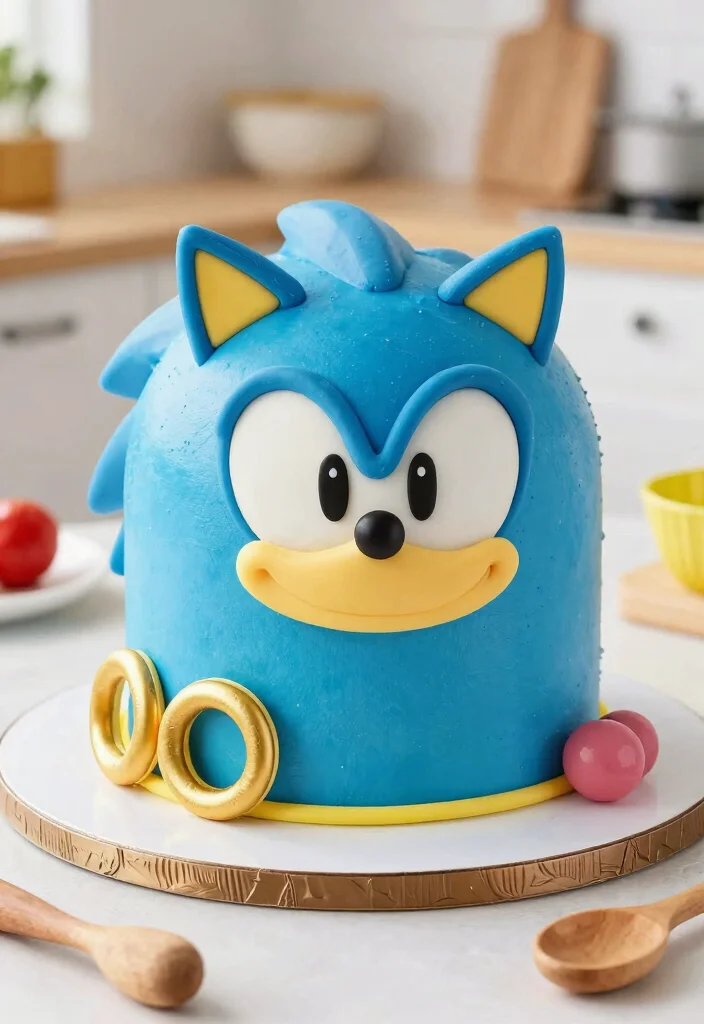 15 Gaming Theme Cake Ideas He'll Recognize Instantly - 6. Sonic the Hedgehog Cake 1