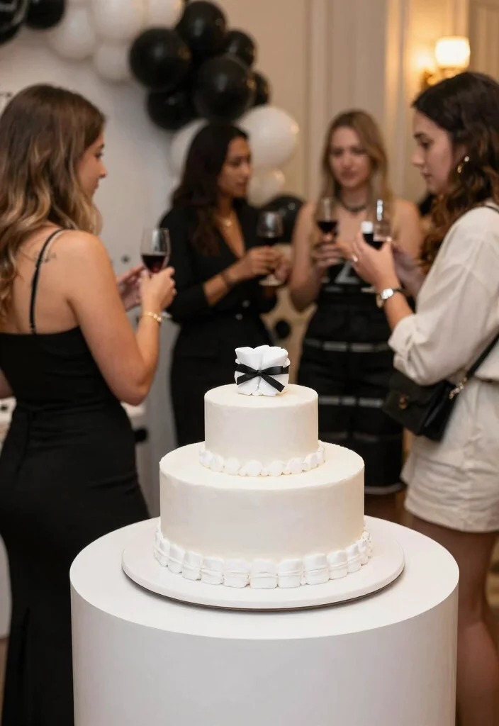 15 Nappy Cake Ideas That Hold Together for the Whole Shower - 12. Elegant Monochrome Nappy Cake 1