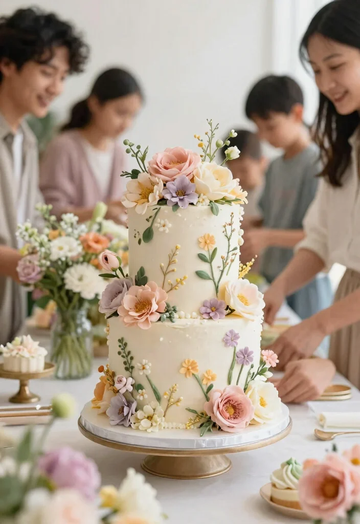 15 Nappy Cake Ideas That Hold Together for the Whole Shower - 3. Floral Garden Nappy Cake 1