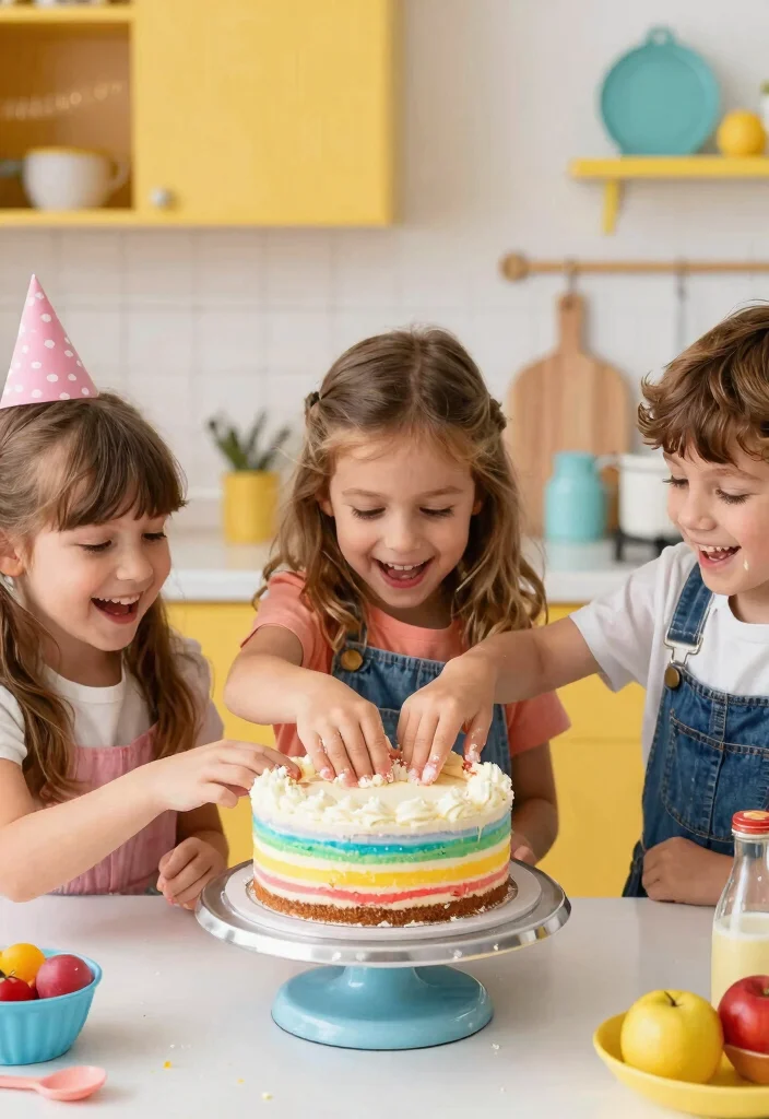 15 Rainbow Smash Cake Ideas That Don't Stain Hands and Faces - 10. Rainbow Cheesecake Smash Cake 1