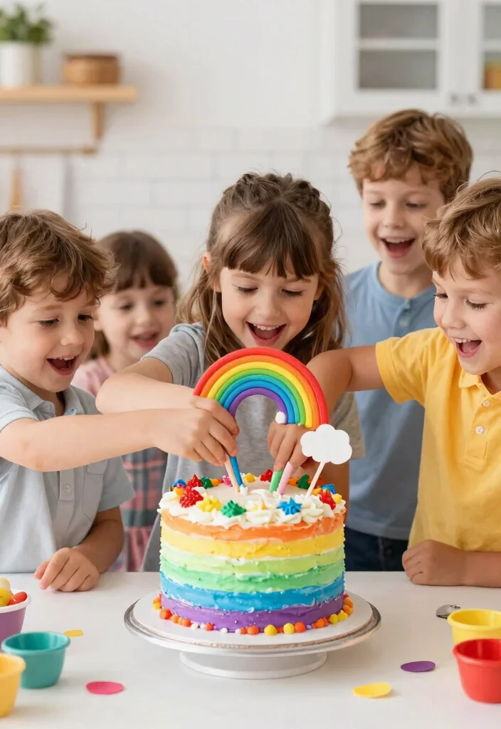15 Rainbow Smash Cake Ideas That Don't Stain Hands and Faces - 15. Rainbow Barrel Cake 1