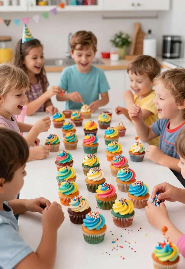 15 Rainbow Smash Cake Ideas That Don't Stain Hands and Faces - 6. Mini Rainbow Smash Cupcakes 1