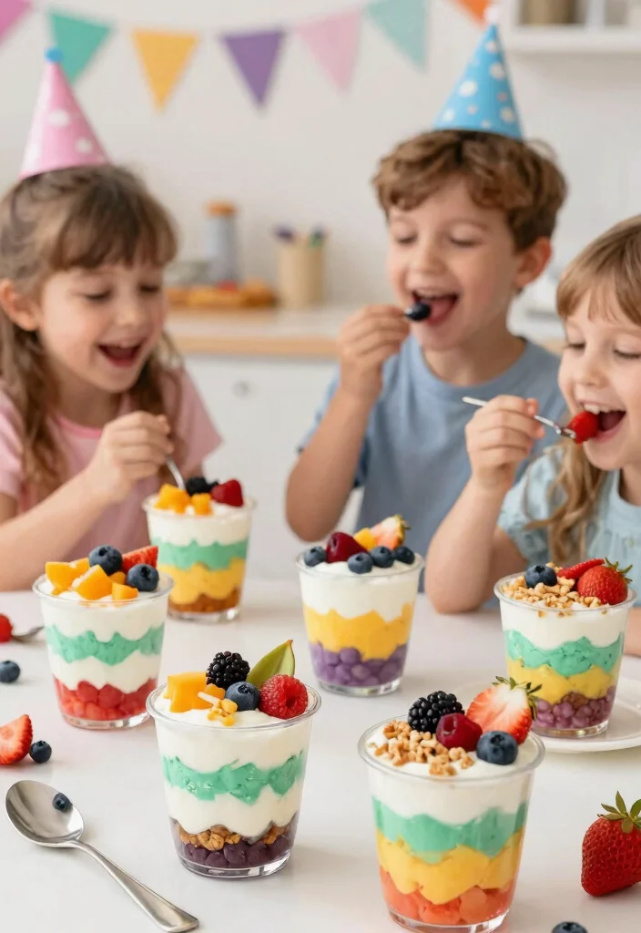 15 Rainbow Smash Cake Ideas That Don't Stain Hands and Faces - 7. Rainbow Yogurt Smash Cake 1