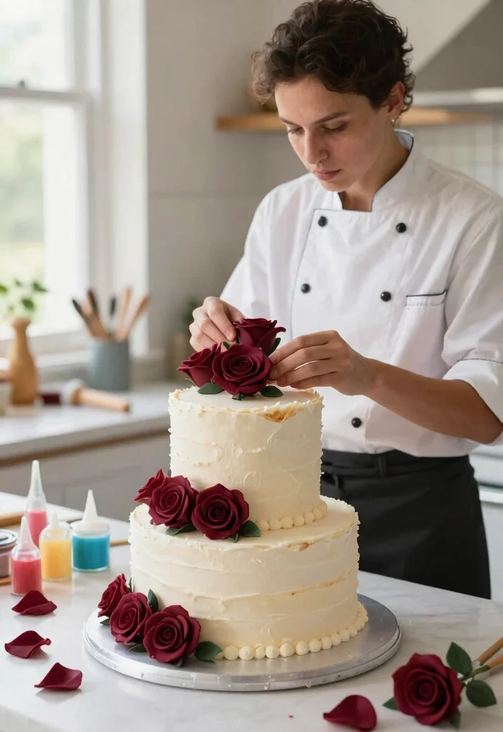 15 Wedding Cake Roses That Hold Their Shape in Summer Heat - 8. Burgundy Roses 1