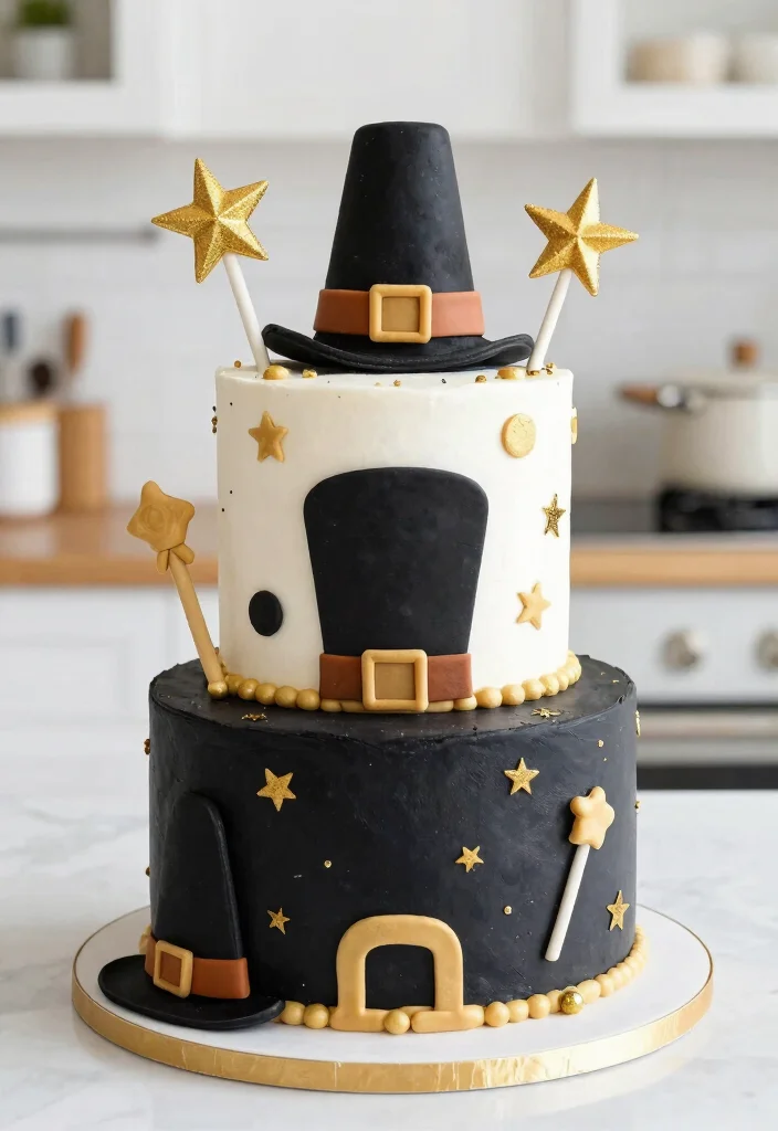 18 Birthday Cake for Boy Ideas With Bold Colors That Don't Bleed Overnight - 15. Magic Show Cake 1