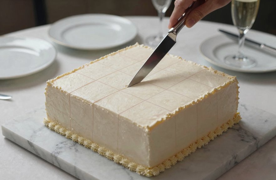7 Steps to Cut a Wedding Cake Like a Pro 6 bullseye grid for square slices