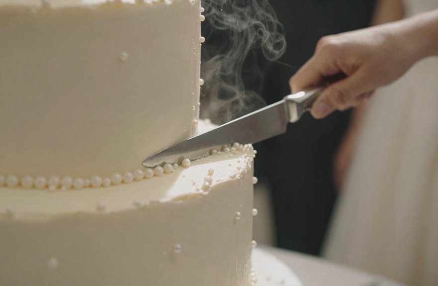 7 Steps to Cut a Wedding Cake Like a Pro 5 ceremonial cut from bottom tier