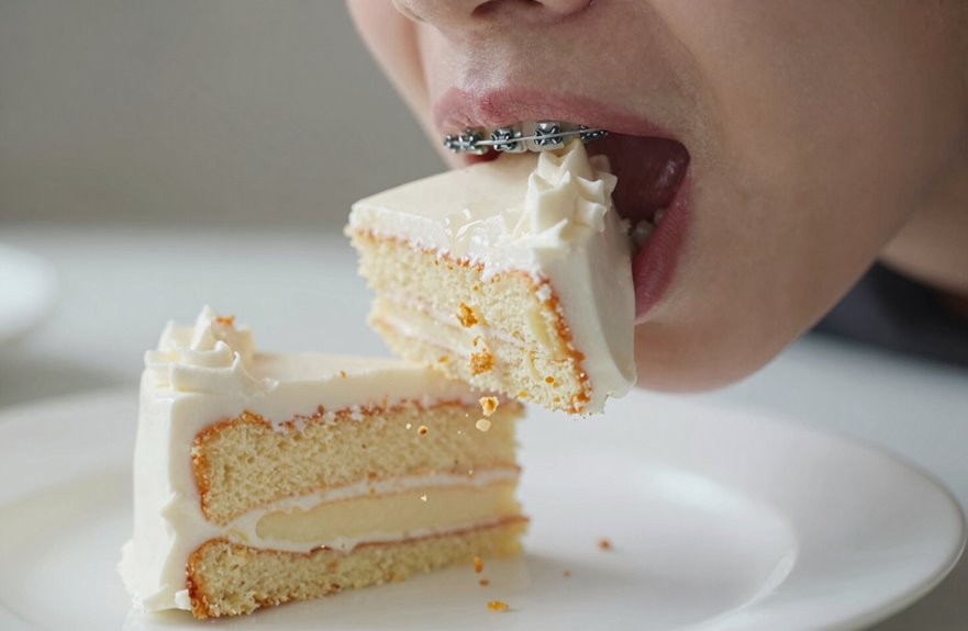 How You Can Eat Cake With Braces Successfully 6 cut cake into bite sized pieces