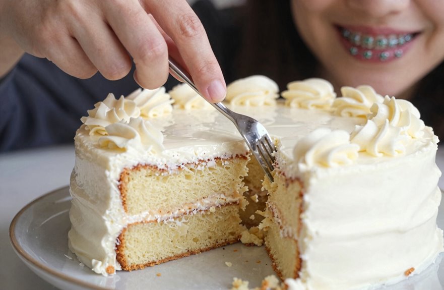 soft fluffy cake bite sized pieces