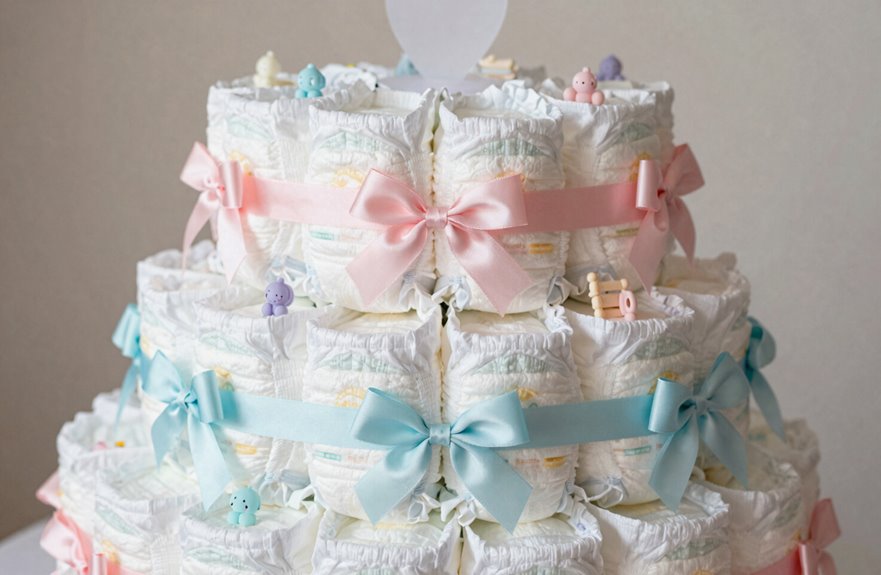 What Is a Diaper Cake? 7 stack middle tier secure top