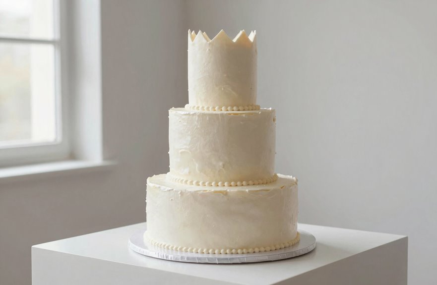 tall wide stacked cake balance