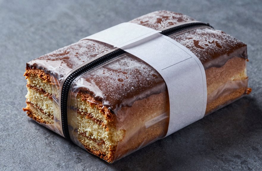 How You Can Freeze Coffee Cake Successfully 3 wrap cake with double protection and labeling